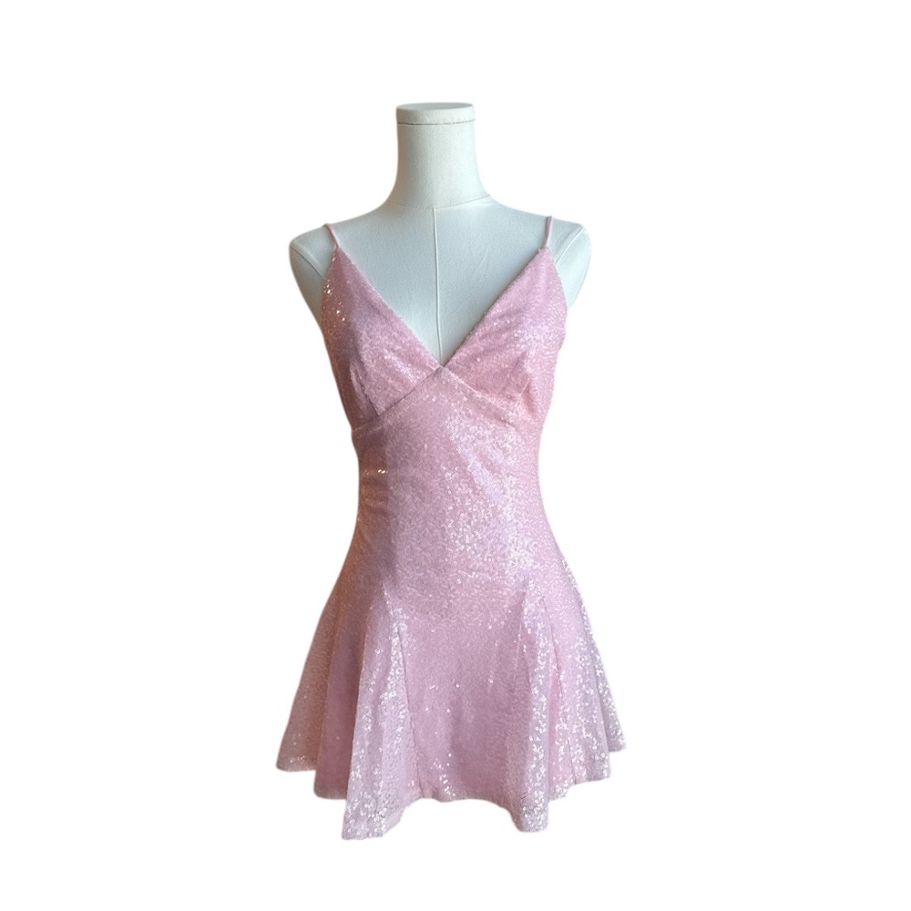 VDC3 Pink Sequin Mini Dress Size Small